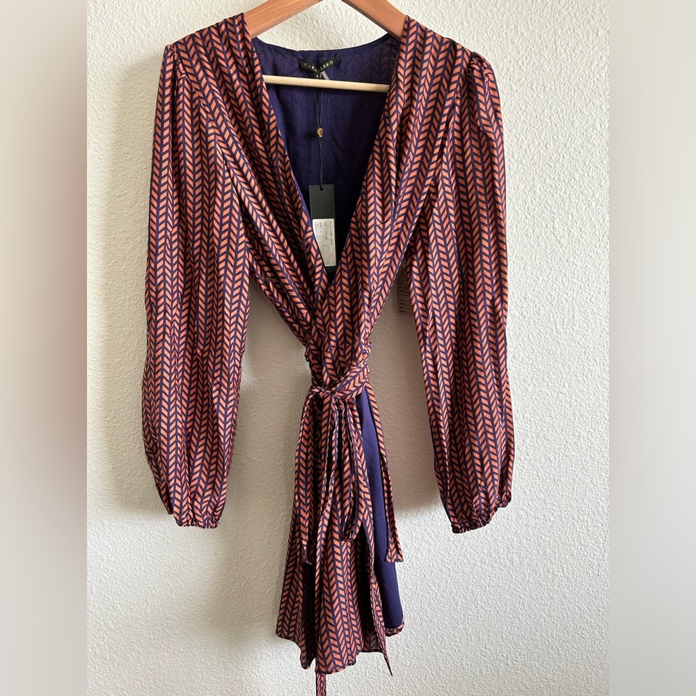 CABLLERO Wrap-around Dress Silk Blend Women’s Size L Large